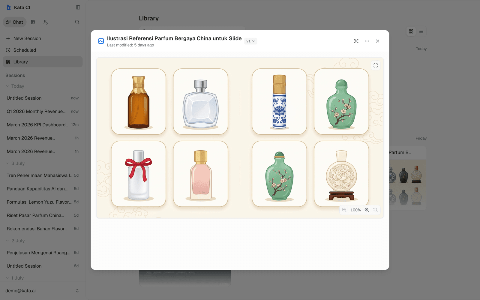 A generated packaging reference image open in the preview